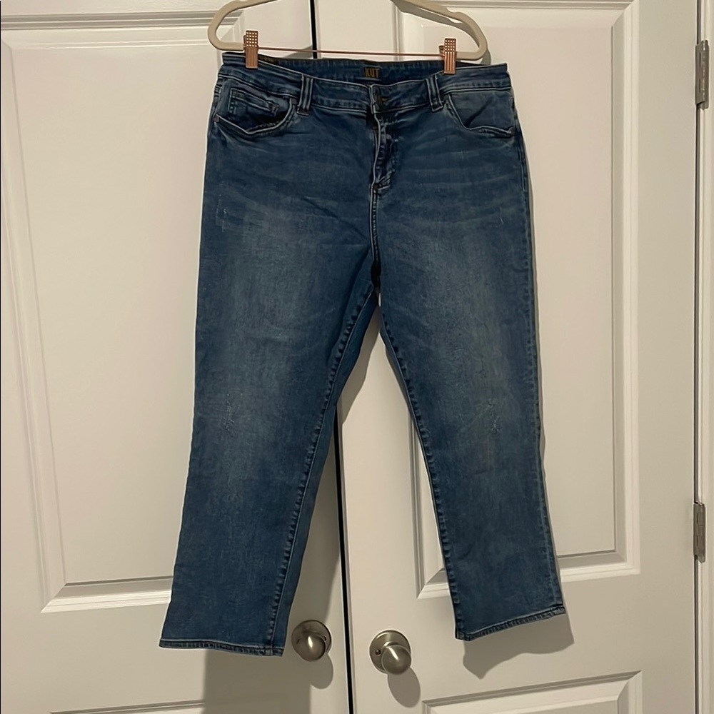 Kut from the Kloth Blue Crop Skinny Boyfriend Jeans
Size 16